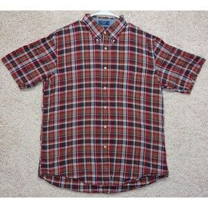 Peter Millar Seaside Finish Button Up Shirt Mens Size Large L Short Sleeve